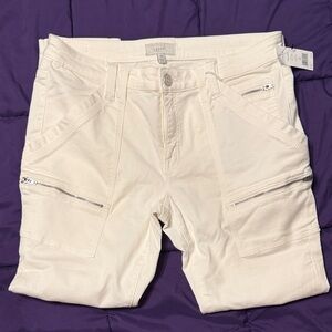 Joie Cream Shorts with Button Detail